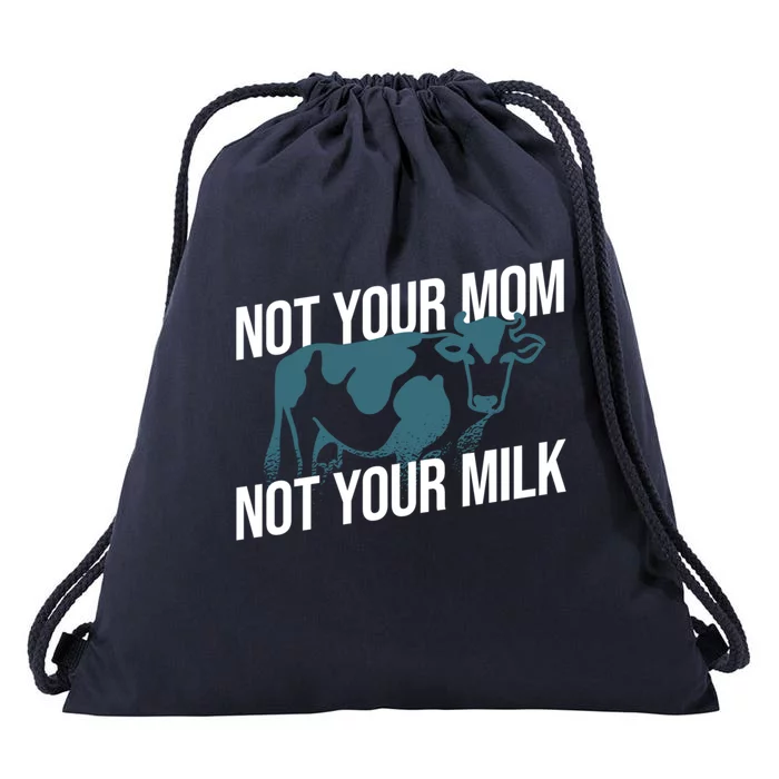 Vegetarian Meaningful Gift Not Your Milk Cow Animal Liberation Meaningful Gift V Drawstring Bag