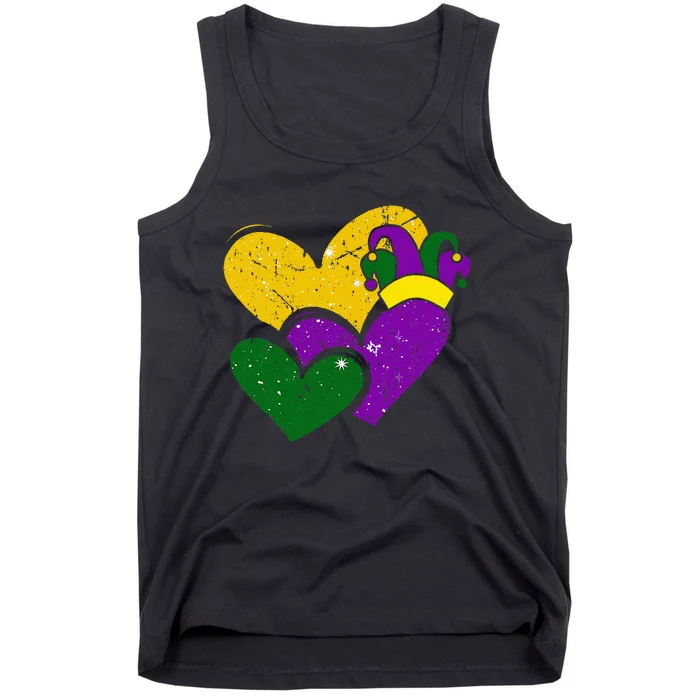 Vintage Mardi Gras Cute Hearts Tank Top