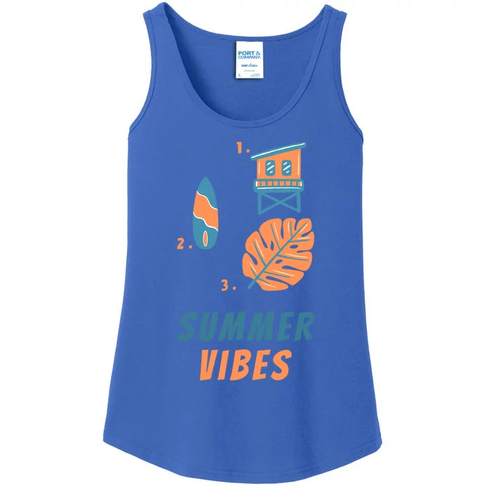 Vacay Mode Gift Cute Summer Vacation Vibes Sun Sunset Cute Gift Ladies Essential Tank