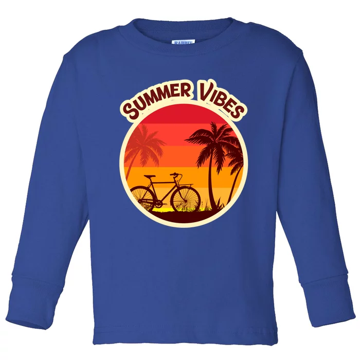 Vacay Mode Gift Cute Summer Vacation Vibes Sun Sunset Gift Toddler Long Sleeve Shirt