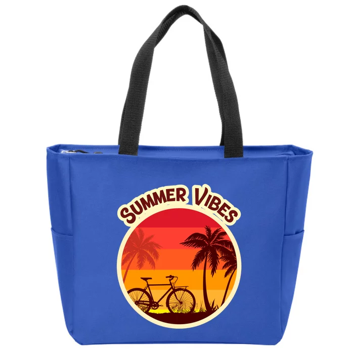 Vacay Mode Gift Cute Summer Vacation Vibes Sun Sunset Gift Zip Tote Bag