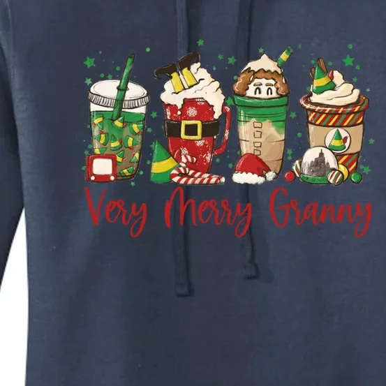 Very Merry Granny Family Christmas Coffee Lover Xmas Family Meaningful Gift Women's Pullover Hoodie