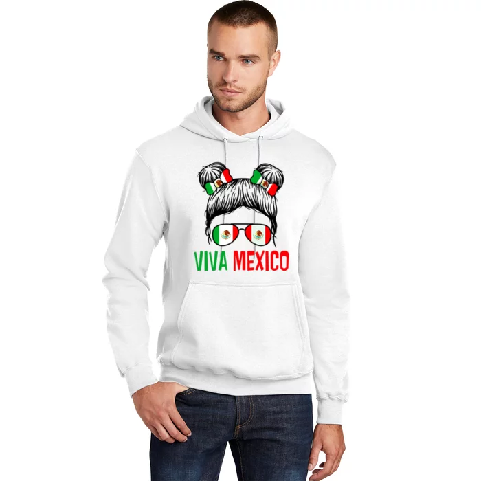 Viva Mexico Girl Independence Day Mexican Flag Hoodie