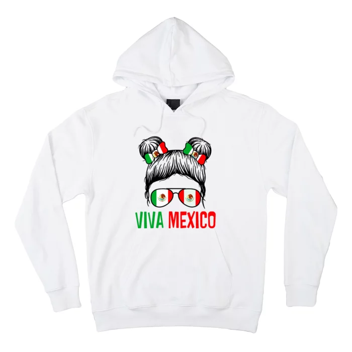 Viva Mexico Girl Independence Day Mexican Flag Hoodie