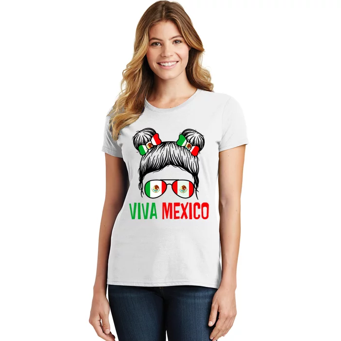 Viva Mexico Girl Independence Day Mexican Flag Women's T-Shirt