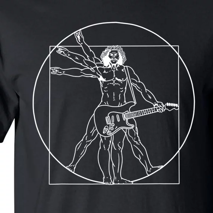 Vitruvian Man Guitar Music Player Da Vinci Guitarist Gift Tall T-Shirt