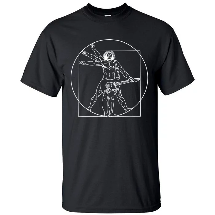 Vitruvian Man Guitar Music Player Da Vinci Guitarist Gift Tall T-Shirt