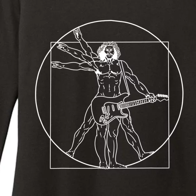 Vitruvian Man Guitar Music Player Da Vinci Guitarist Gift Womens CVC Long Sleeve Shirt