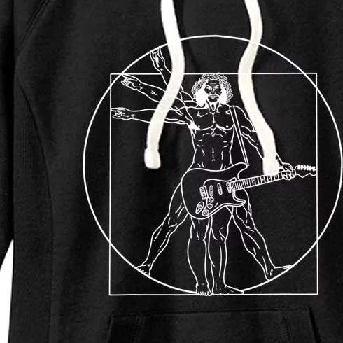 Vitruvian Man Guitar Music Player Da Vinci Guitarist Gift Women's Fleece Hoodie