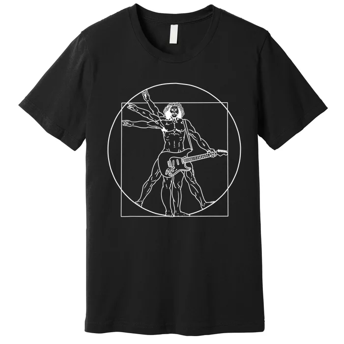 Vitruvian Man Guitar Music Player Da Vinci Guitarist Gift Premium T-Shirt