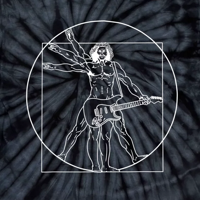 Vitruvian Man Guitar Music Player Da Vinci Guitarist Gift Tie-Dye T-Shirt