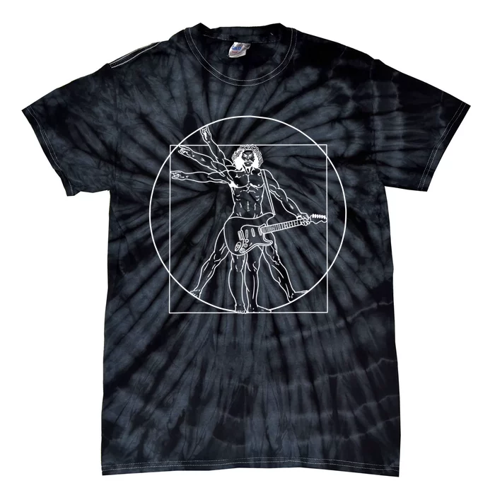 Vitruvian Man Guitar Music Player Da Vinci Guitarist Gift Tie-Dye T-Shirt