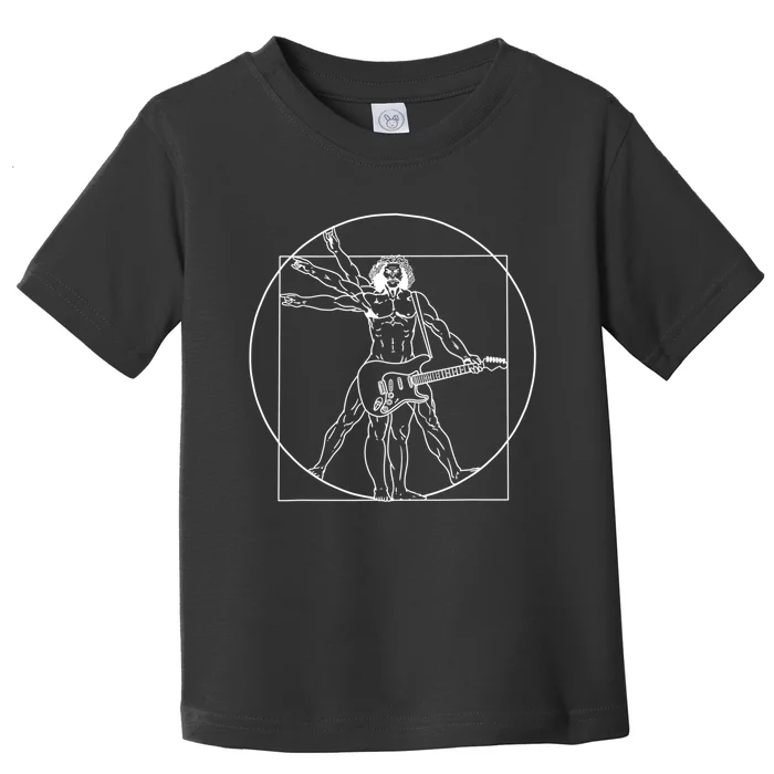 Vitruvian Man Guitar Music Player Da Vinci Guitarist Gift Toddler T-Shirt