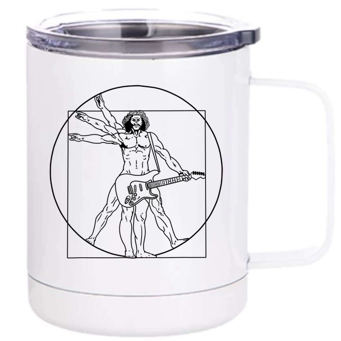 Vitruvian Man Guitar Music Player Da Vinci Guitarist Gift Front & Back 12oz Stainless Steel Tumbler Cup