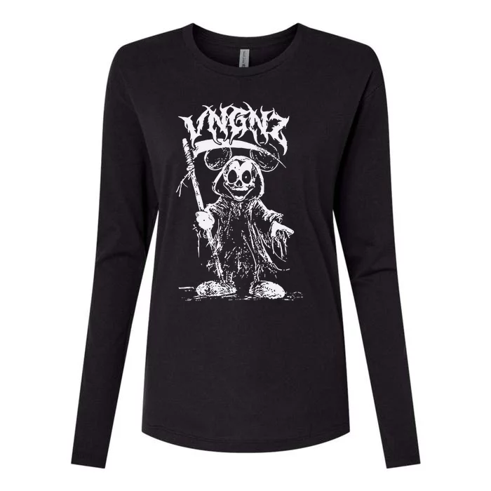 Vngnz Mickey Grim Womens Cotton Relaxed Long Sleeve T-Shirt