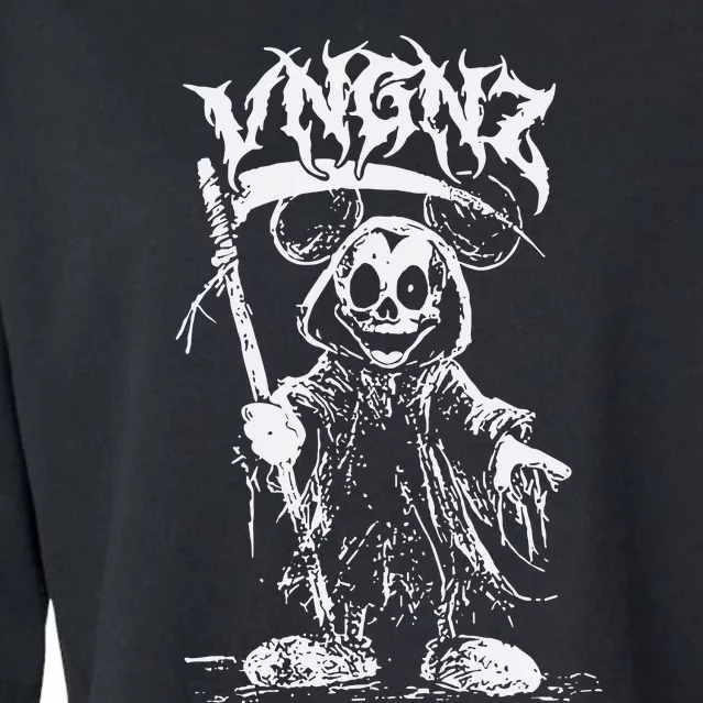 Vngnz Mickey Grim Cropped Pullover Crew