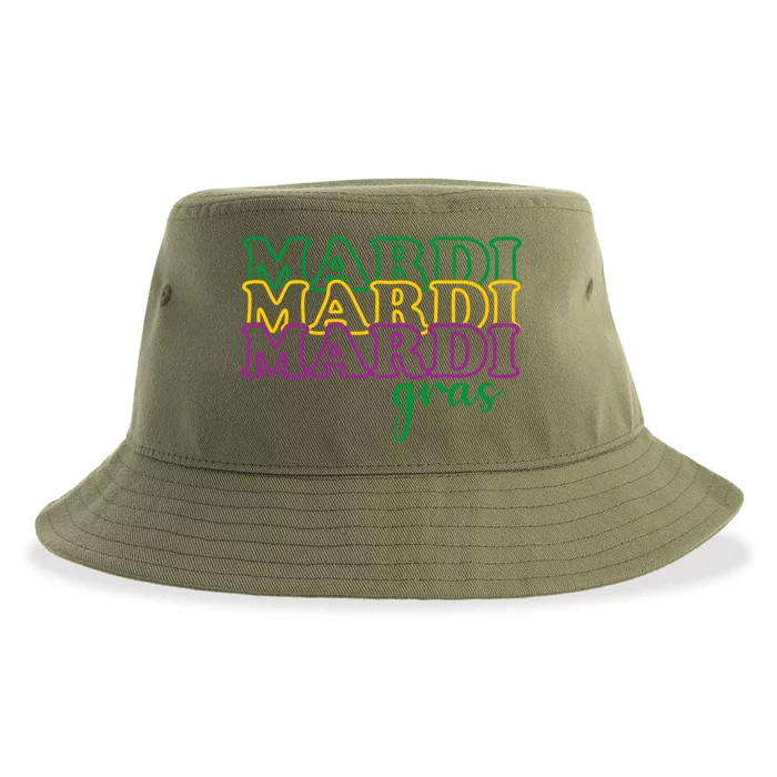 Vintage Mardi Gras Shadow Festival New Orleans Gift Sustainable Bucket Hat