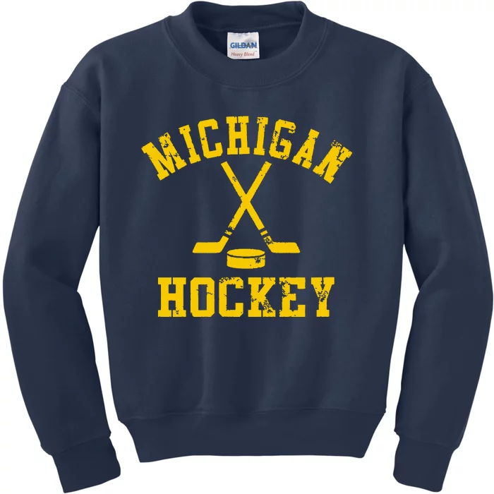 Vintage Michigan Hockey Kids Sweatshirt