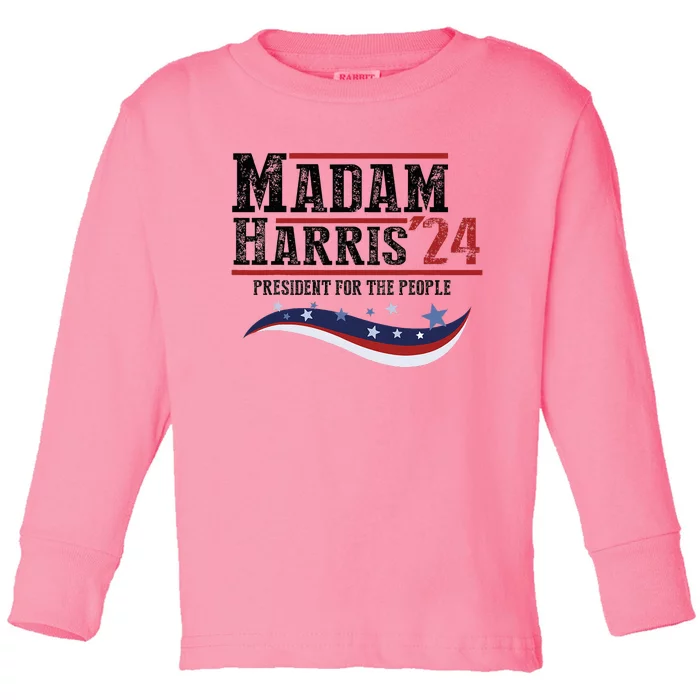 Vote Madam Harris For The People Toddler Long Sleeve Shirt