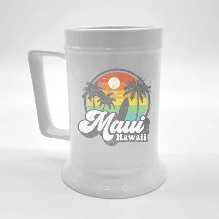 Vintage Maui Hawaii Hawaiian Beach Surfing 70s Surf Gift Front & Back Beer Stein