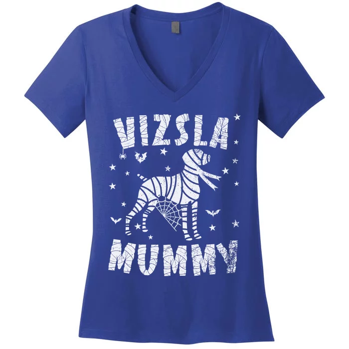 Vizsla Mummy Halloween Gift Women's V-Neck T-Shirt