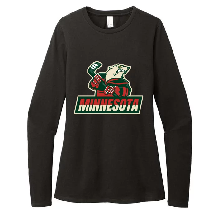 Vintage Minnesota Hockey Womens CVC Long Sleeve Shirt