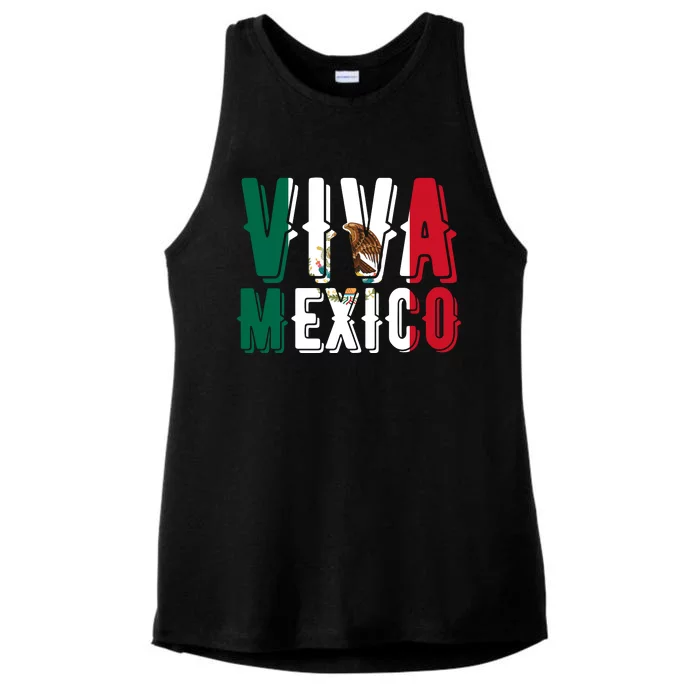 Viva Mexico Hispanic Mexican Heritage Ladies Tri-Blend Wicking Tank