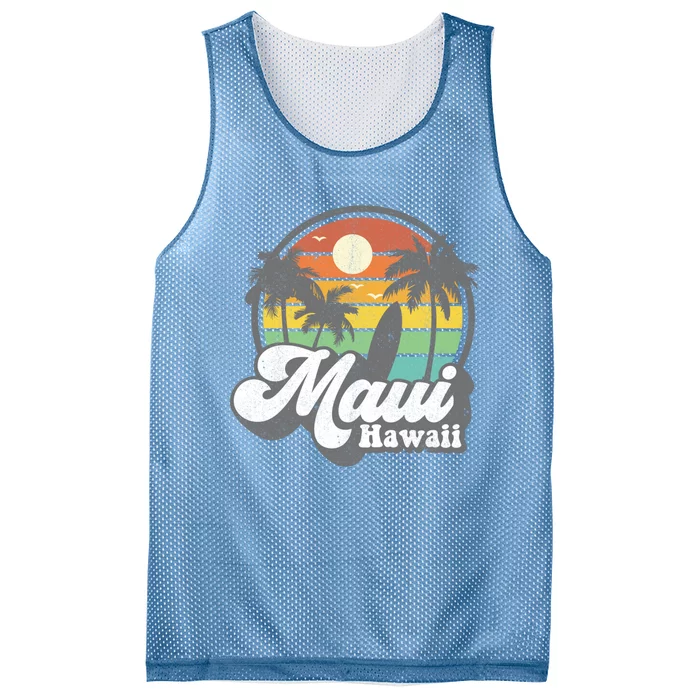 Vintage Maui Hawaii Hawaiian Beach Surfing 70's Surf Gift Mesh Reversible Basketball Jersey Tank