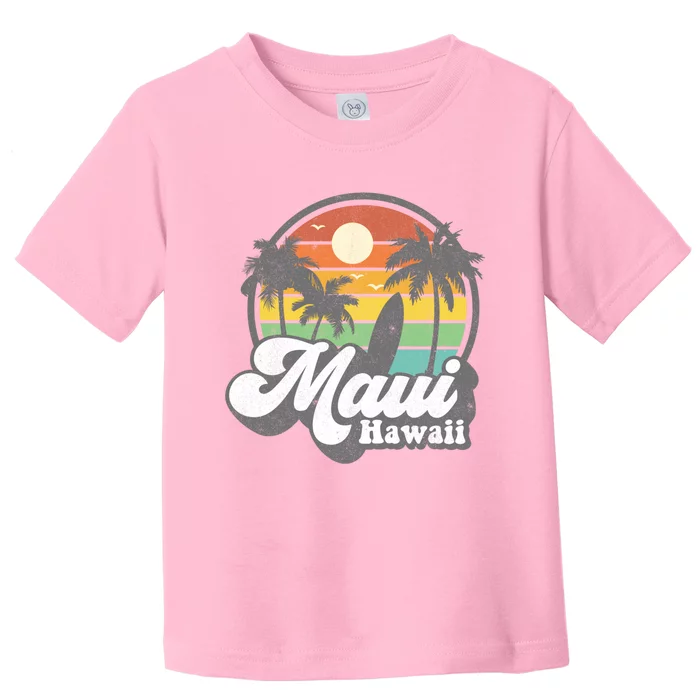 Vintage Maui Hawaii Hawaiian Beach Surfing 70's Surf Gift Toddler T-Shirt