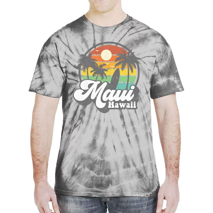 Vintage Maui Hawaii Hawaiian Beach Surfing 70's Surf Gift Tie-Dye T-Shirt