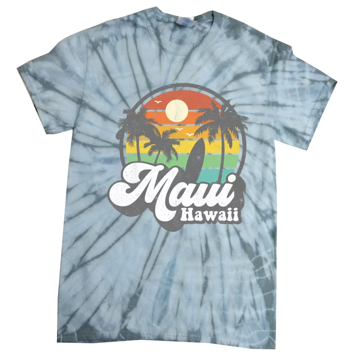 Vintage Maui Hawaii Hawaiian Beach Surfing 70's Surf Gift Tie-Dye T-Shirt