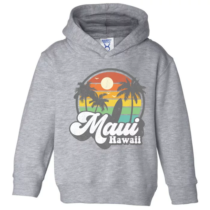 Vintage Maui Hawaii Hawaiian Beach Surfing 70's Surf Gift Toddler Hoodie