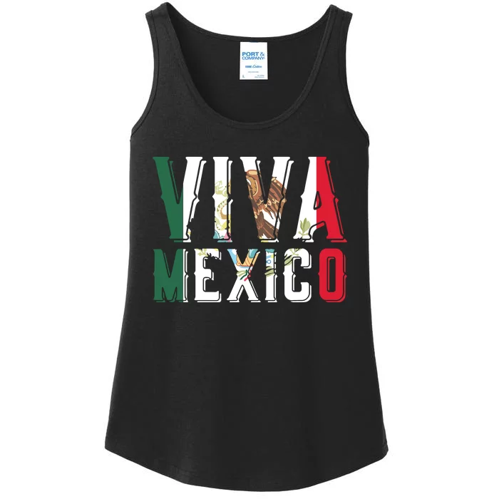 Viva Mexico Hispanic Mexican Heritage Eagle Mexico Ladies Essential Tank