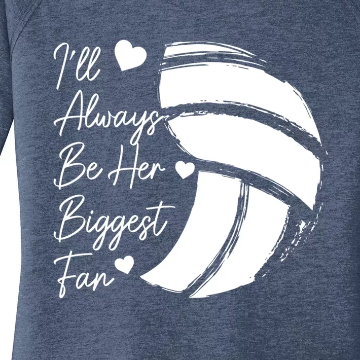 Volleyball Mom Her Biggest Fan Volleyball Daughter Gift Women's Perfect Tri Tunic Long Sleeve Shirt