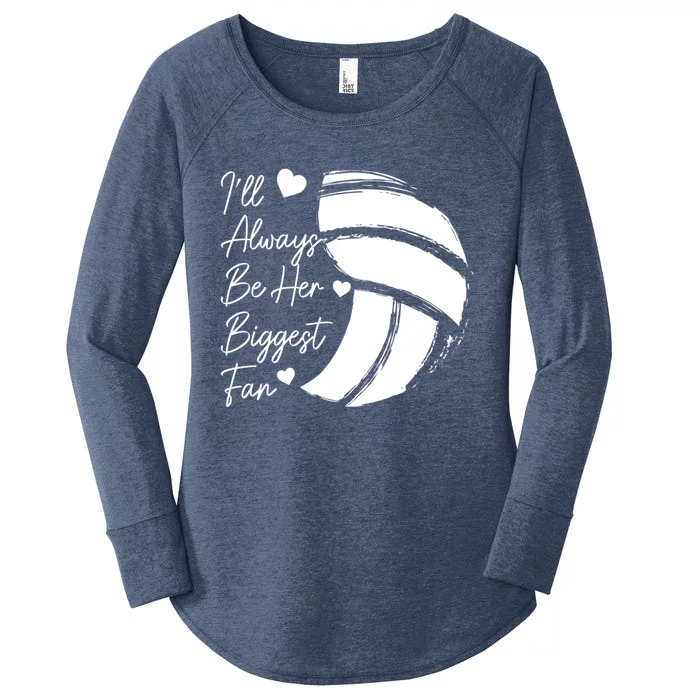 Volleyball Mom Her Biggest Fan Volleyball Daughter Gift Women's Perfect Tri Tunic Long Sleeve Shirt