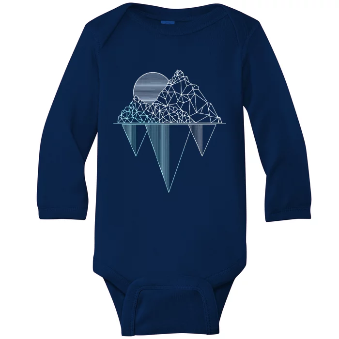 Vintage Mountains Hiking Camping Rock Climbing Camper Gift Baby Long Sleeve Bodysuit