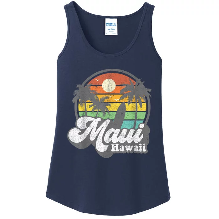 Vintage Maui Hawaii Hawaiian Beach Surfing 70's Surf Gift Ladies Essential Tank