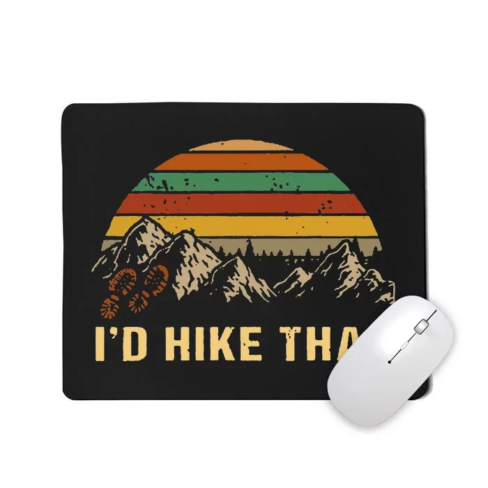 Vintage Mountain Hiking Boots I'd Hike That Adventure Mousepad