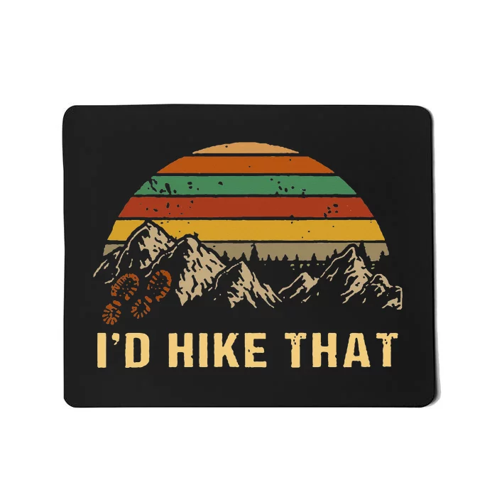 Vintage Mountain Hiking Boots I'd Hike That Adventure Mousepad