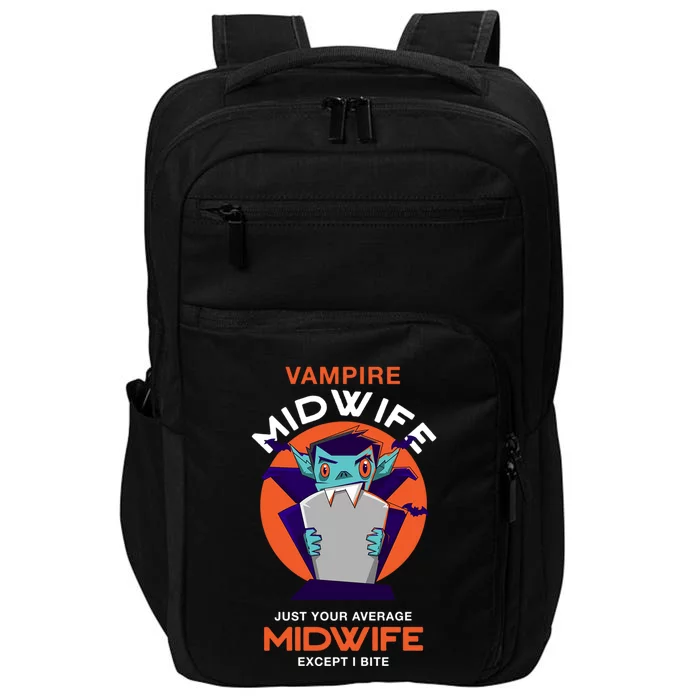 Vampire Midwife Halloween Doula Scary Birth Attendant Zombie Gift Impact Tech Backpack