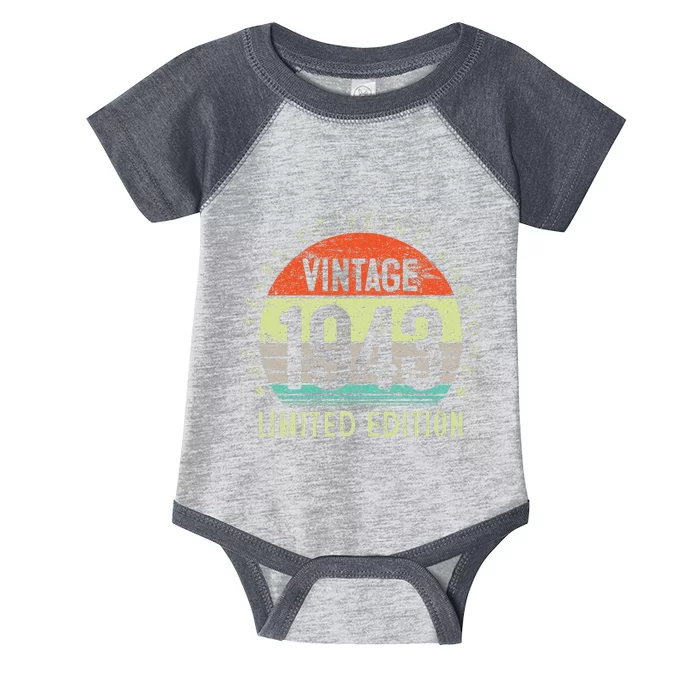 Vintage Made In 1943 80 Year Old Retro 80th Birthday Gift Infant Baby Jersey Bodysuit