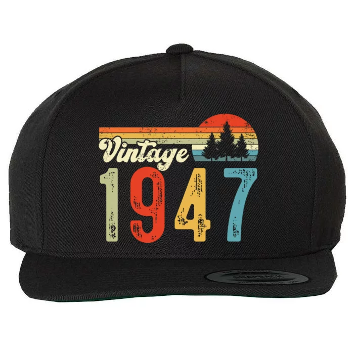 Vintage Made In 1947 Birthday Wool Snapback Cap