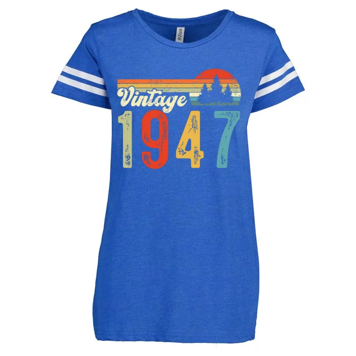 Vintage Made In 1947 Birthday Enza Ladies Jersey Football T-Shirt