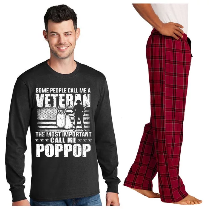 Veteran Most Important Call Me Pop Pop Grandpa Father's Day Great Gift Long Sleeve Pajama Set