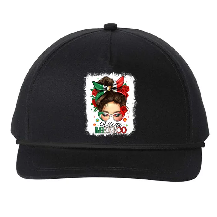 Viva Mexico Independence Day Women Girl Mexican Flag Snapback Five-Panel Rope Hat