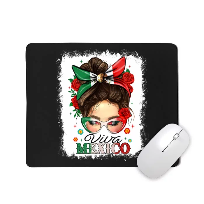 Viva Mexico Independence Day Women Girl Mexican Flag Mousepad