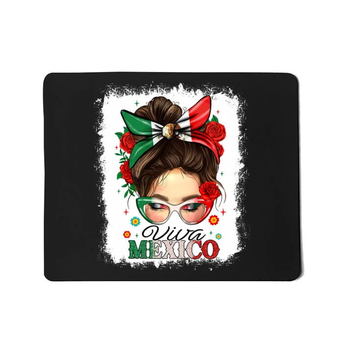 Viva Mexico Independence Day Women Girl Mexican Flag Mousepad