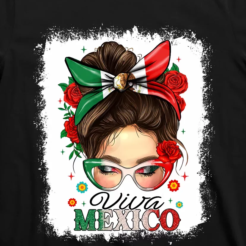 Viva Mexico Independence Day Women Girl Mexican Flag T-Shirt