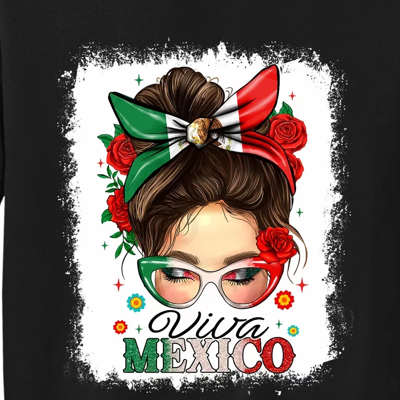 Viva Mexico Independence Day Women Girl Mexican Flag Tall Sweatshirt