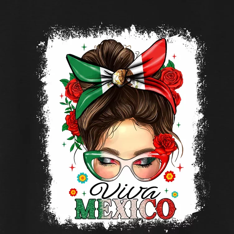 Viva Mexico Independence Day Women Girl Mexican Flag Women's Crop Top Tee